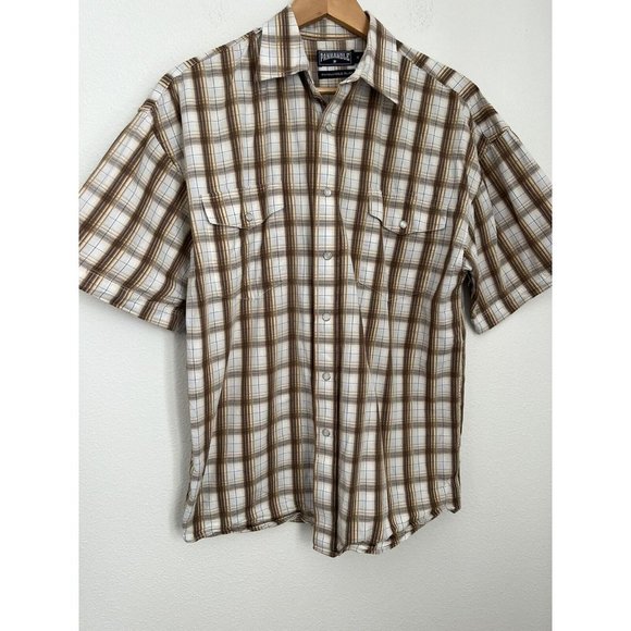 Panhandle Slim Plaid Western Shirt Pearl Snap Button Up Men Medium - Picture 1 of 7